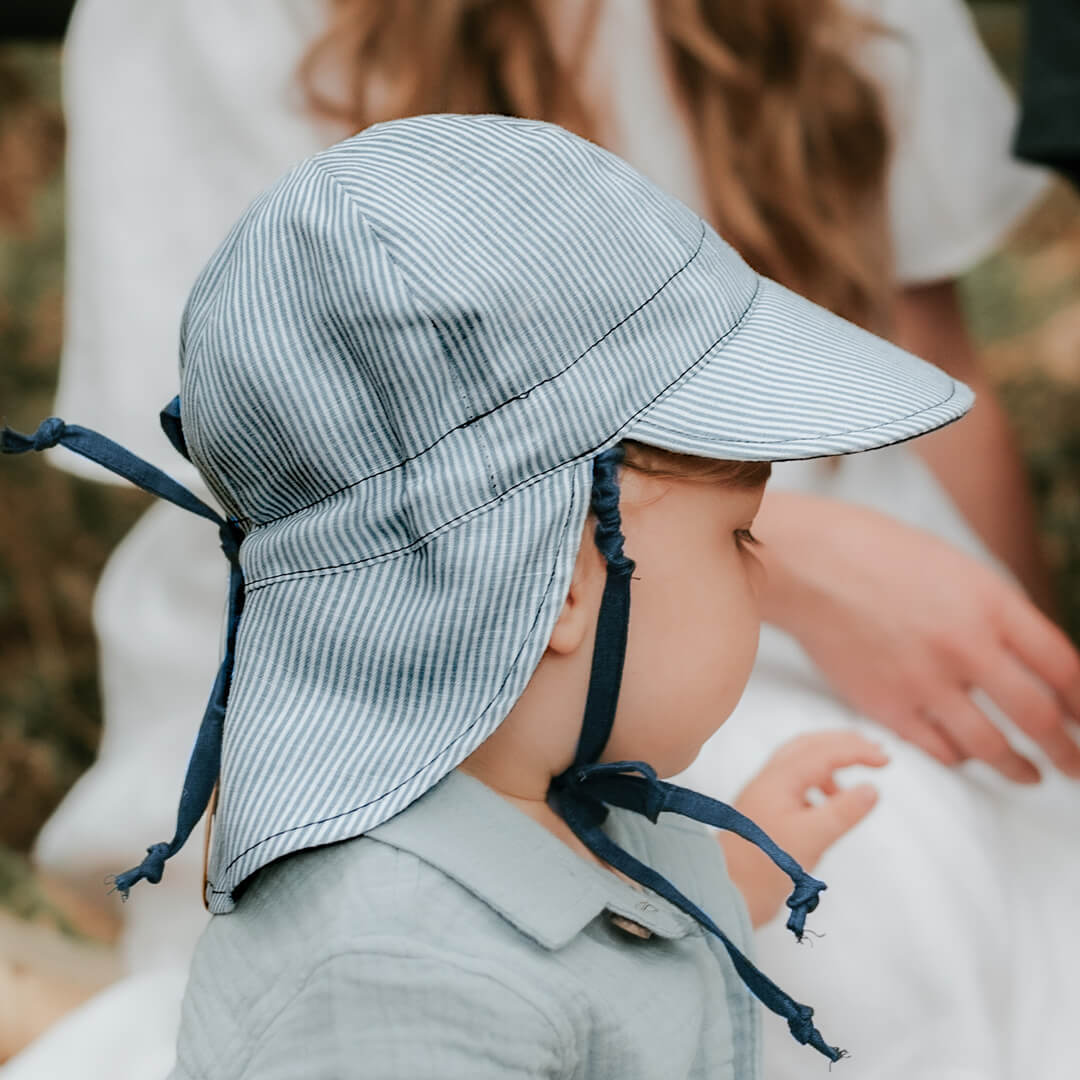 Lounger Baby Flap Sun Hat | Charlie / Indigo
