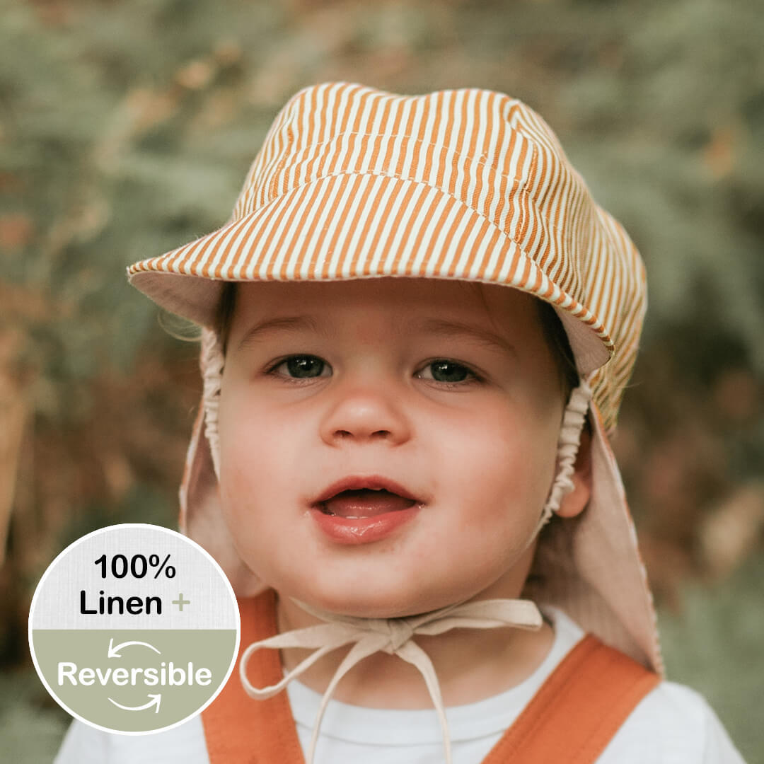 Lounger Baby Flap Sun Hat | Frankie / Flax