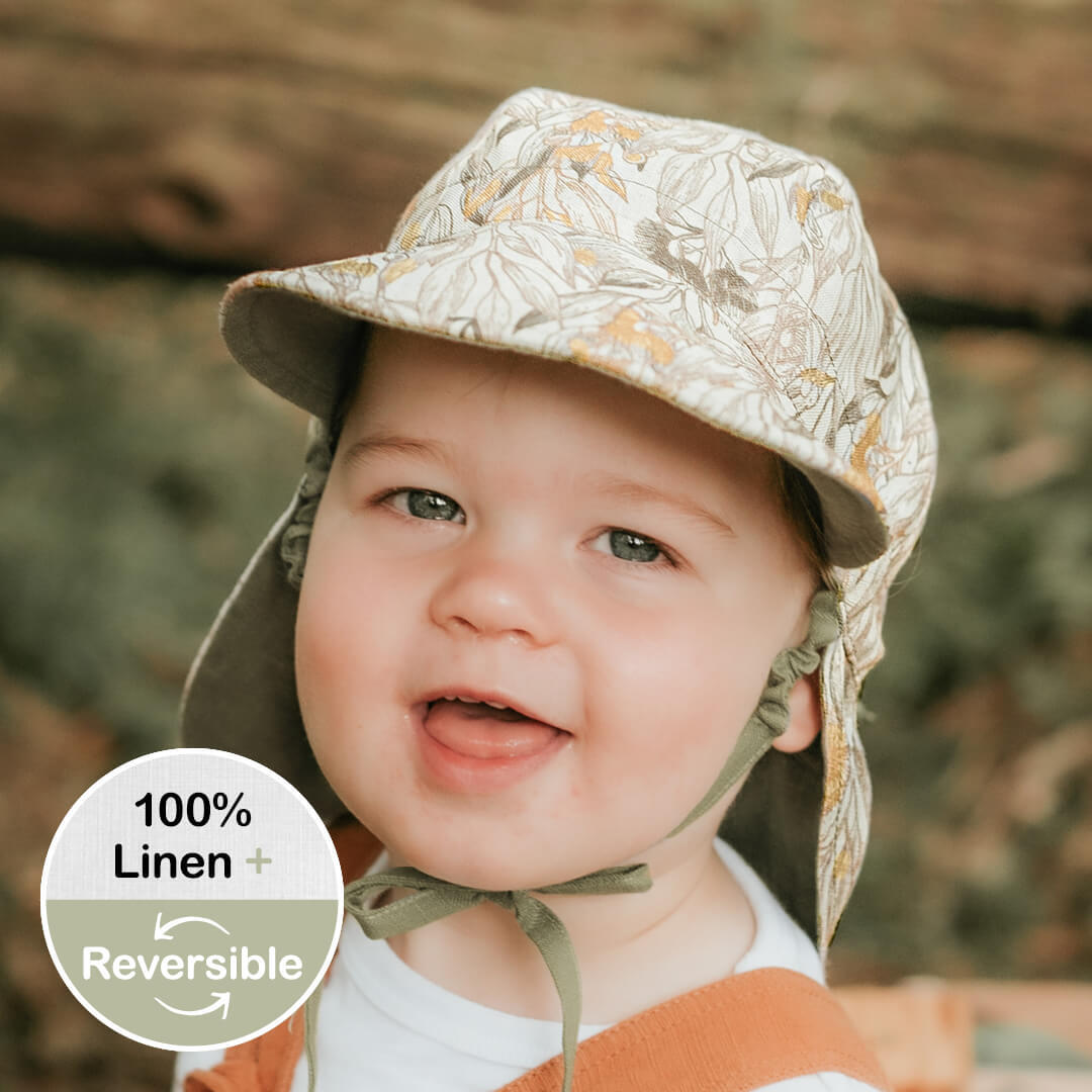 Lounger Baby Flap Sun Hat | Mallee / Moss