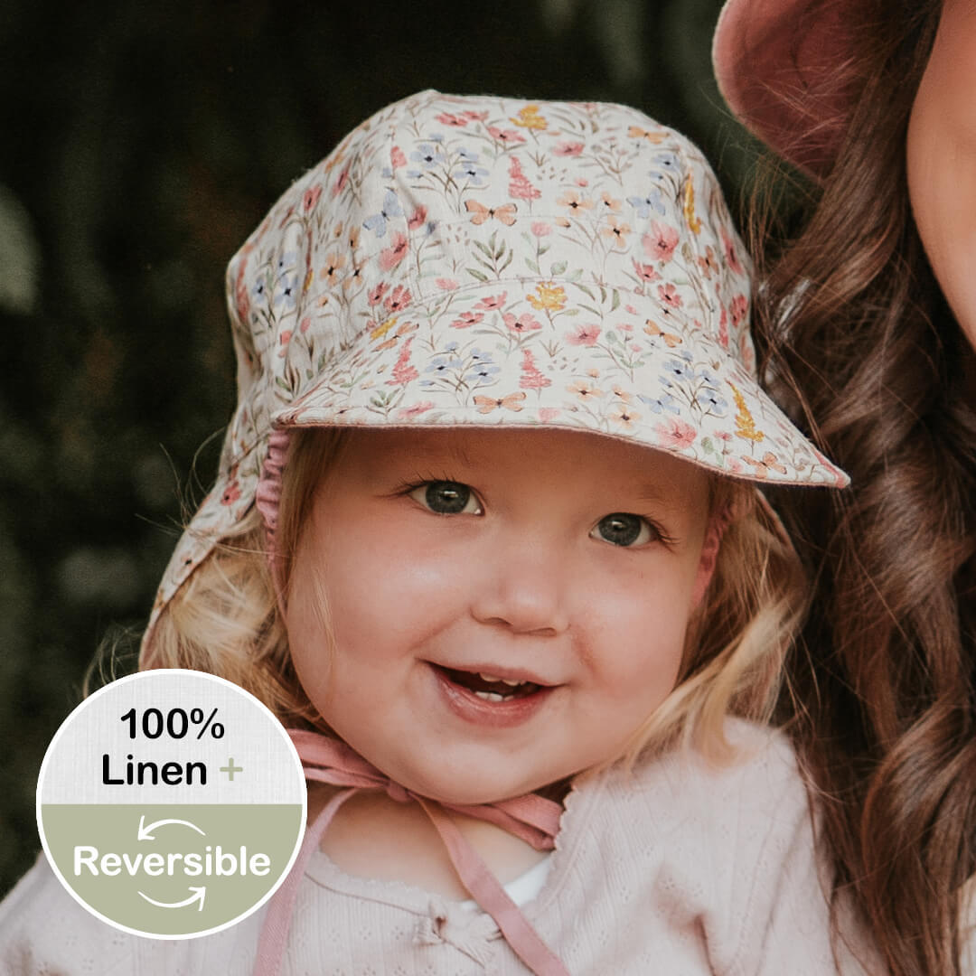 Lounger Baby Flap Sun Hat | Paris / Rosa