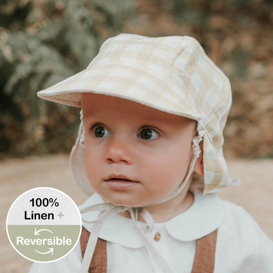 Lounger Baby Flap Sun Hat | Flynn / Flax