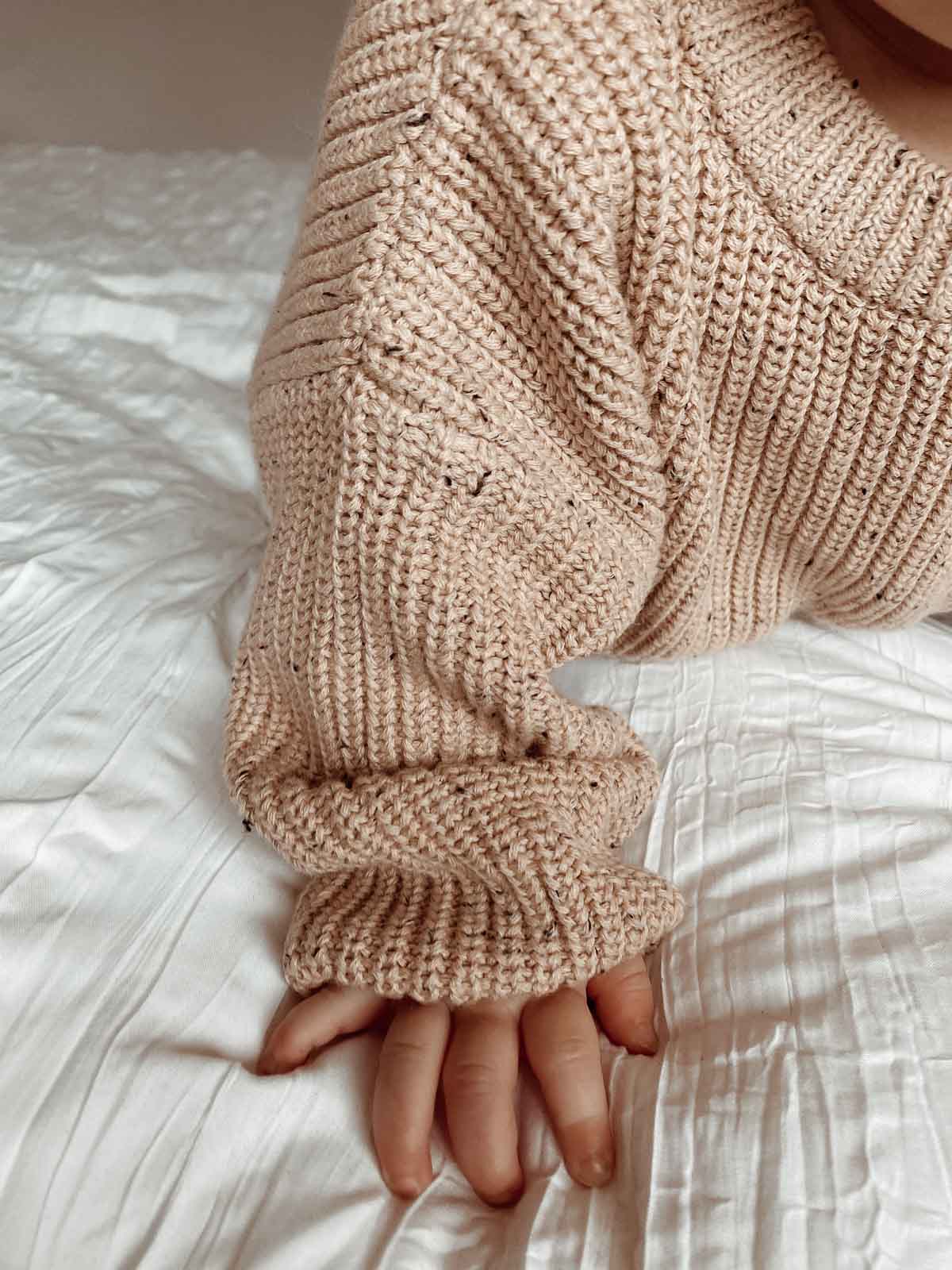 Jamie Unisex Cotton Sweater | Latte Speck