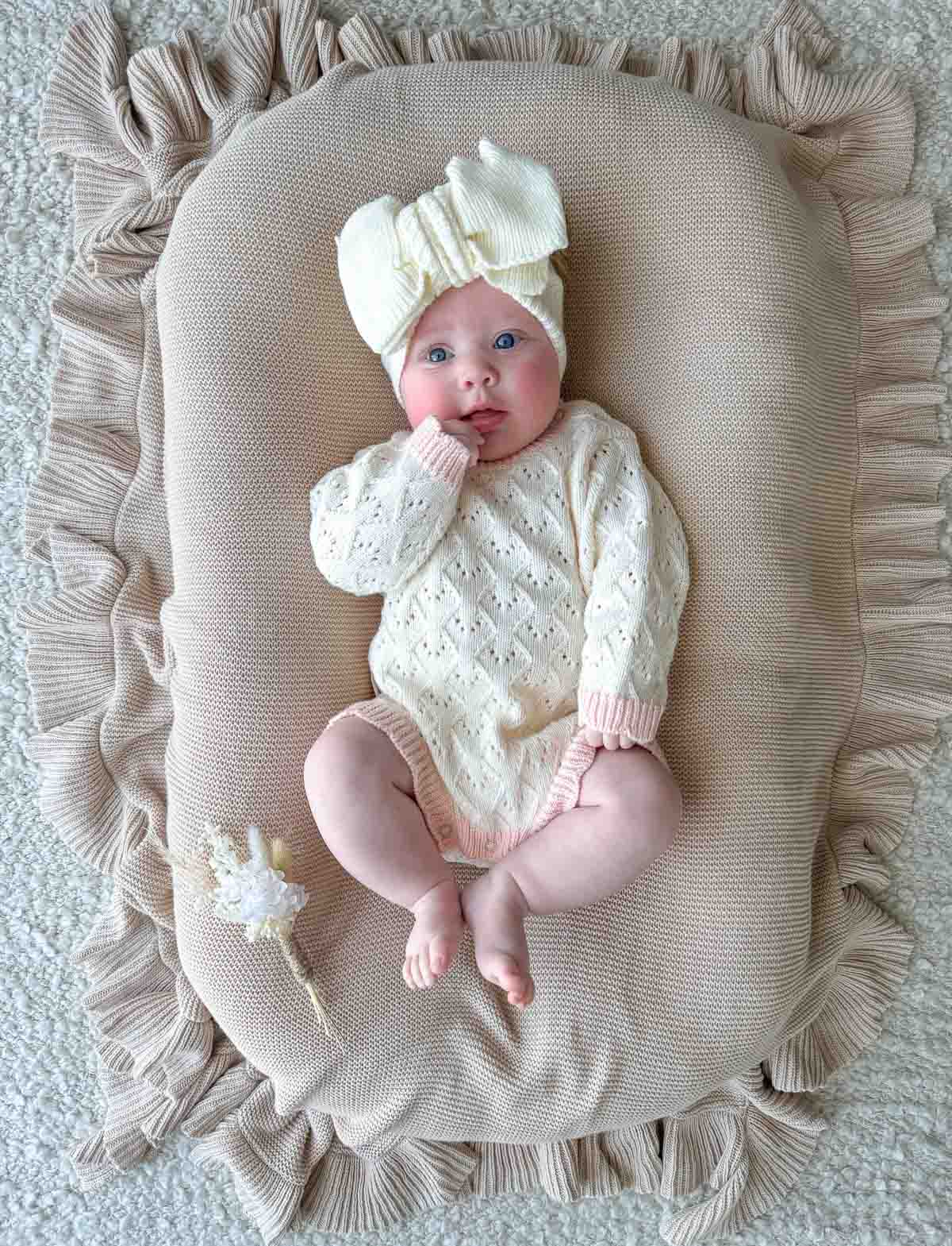 Mila Scollop Romper | Cream Blossom