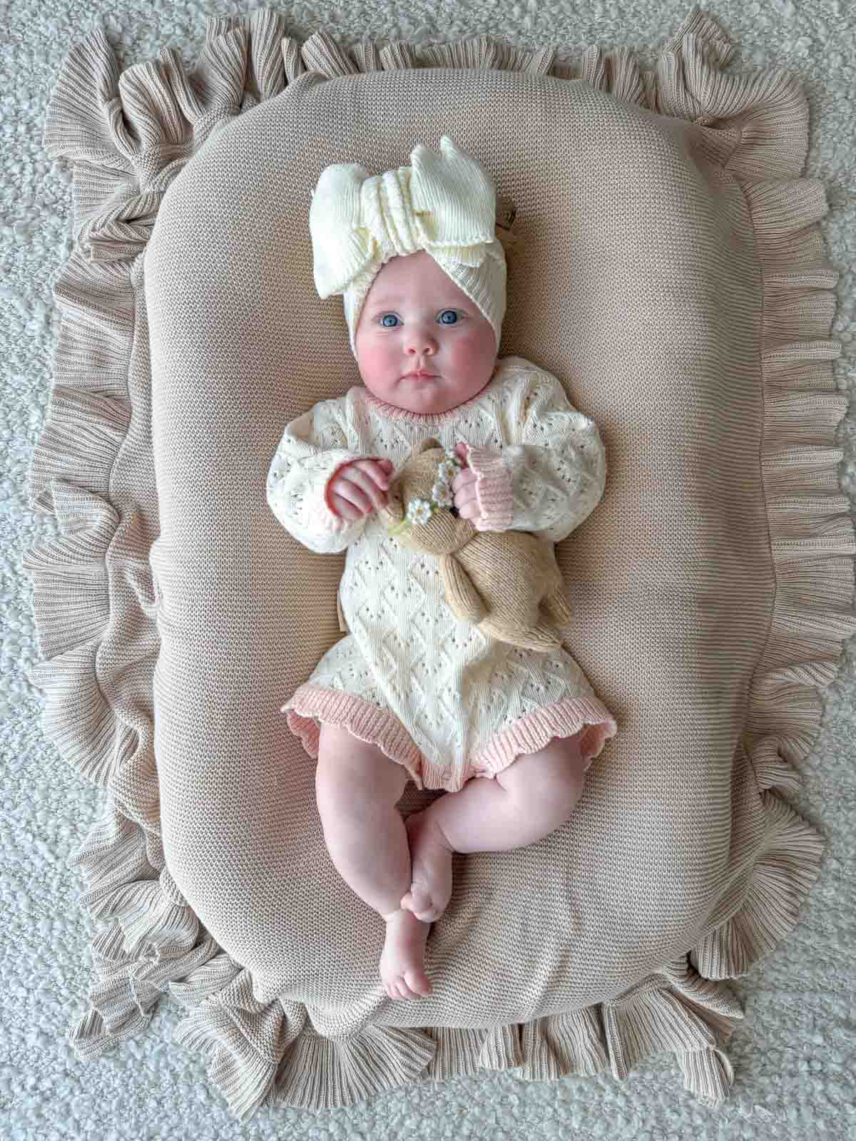 Mila Scollop Romper | Cream Blossom