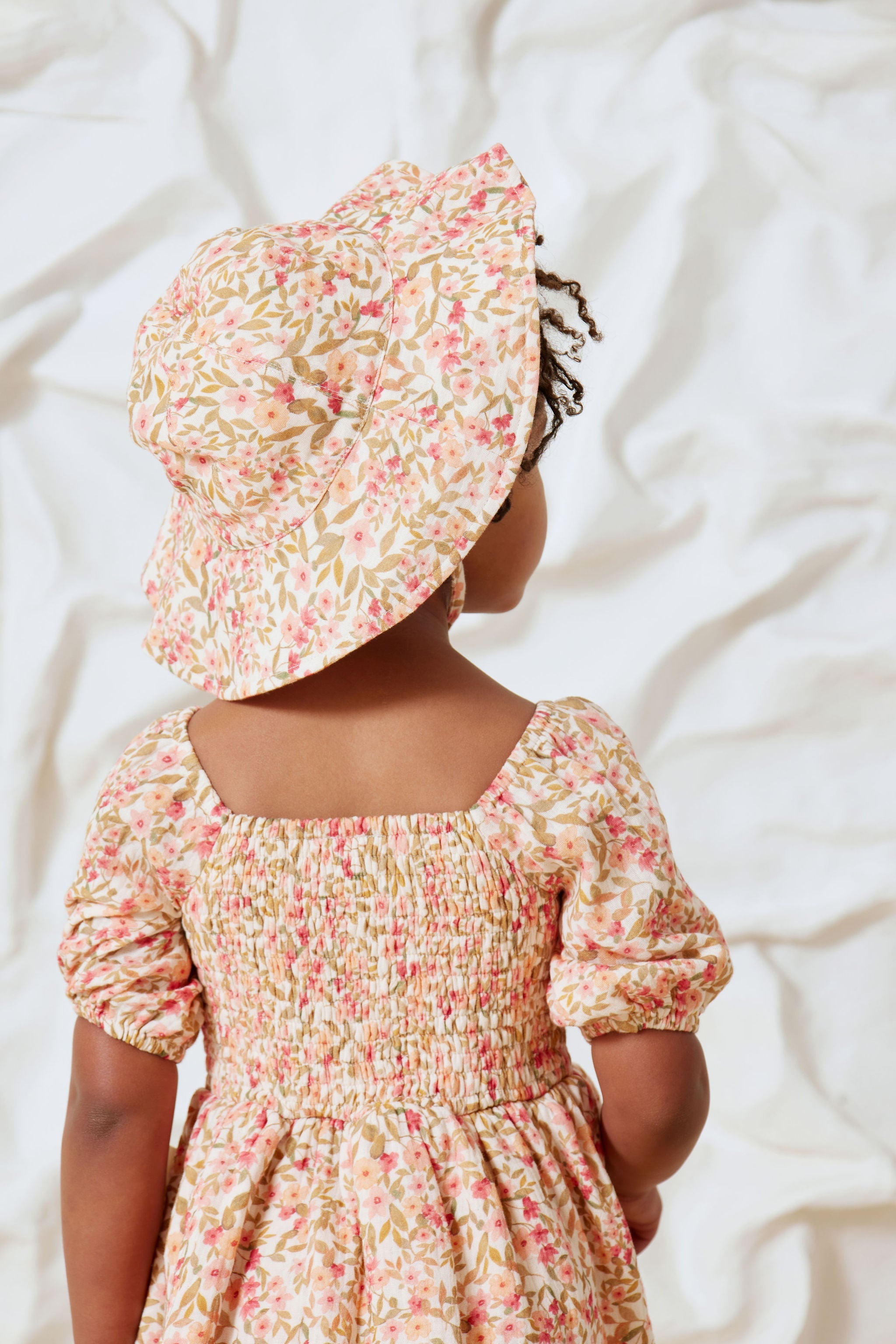 Spring Blossom Shirred Dress