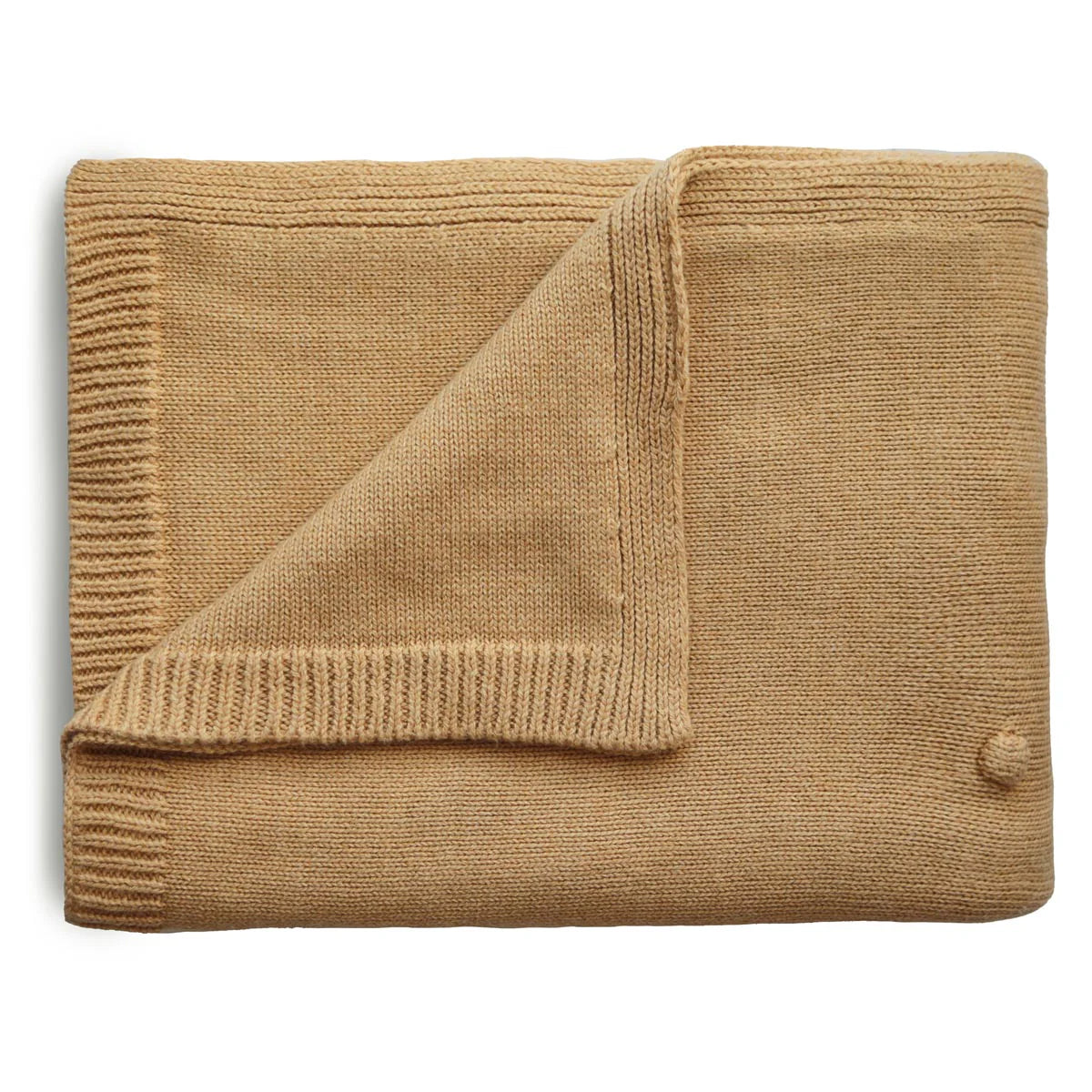Knitted Textured Dots Baby Blanket | Mustard