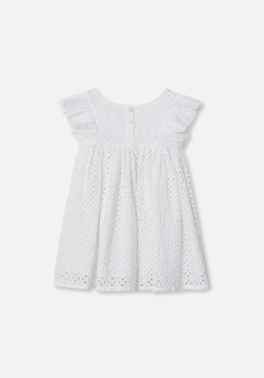 Flutter Shoulder Dress | Shell Broderie