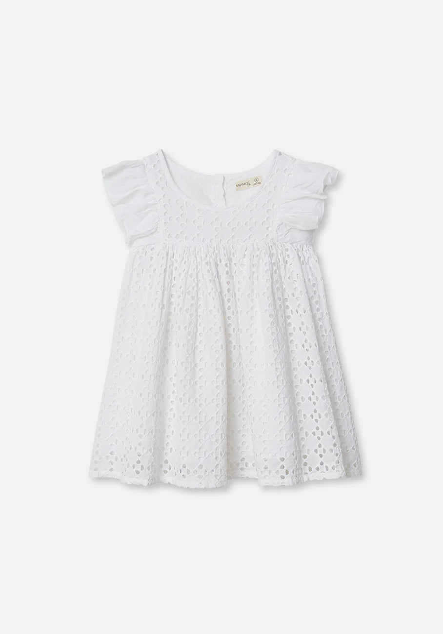 Flutter Shoulder Dress | Shell Broderie