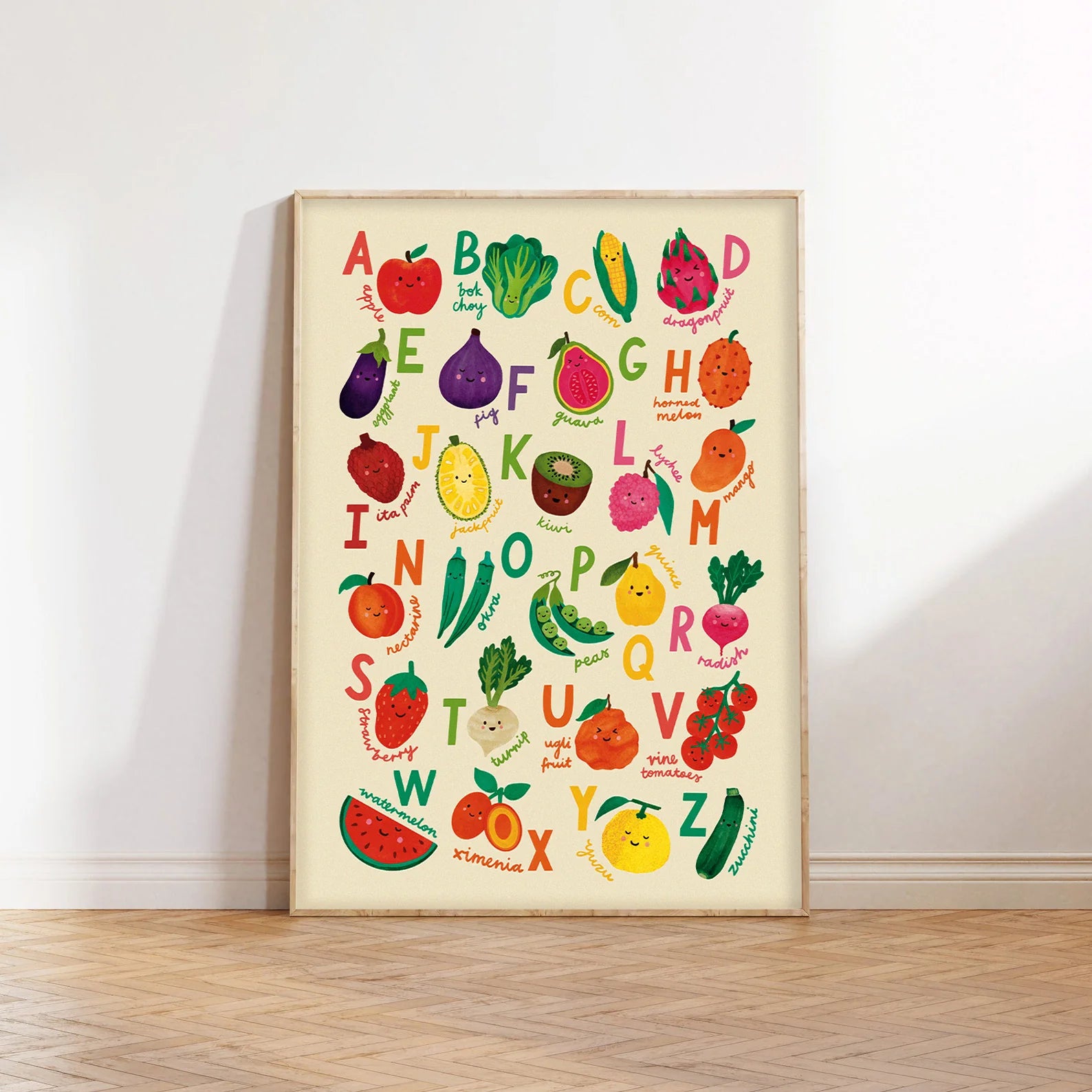 Art Print A3 | Fruit & Veg Alphabet