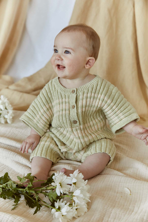Billie Rib Romper | Honeydew