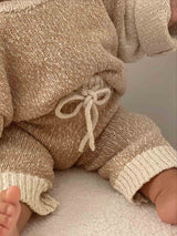 Cotton Boucle Blocked Pants