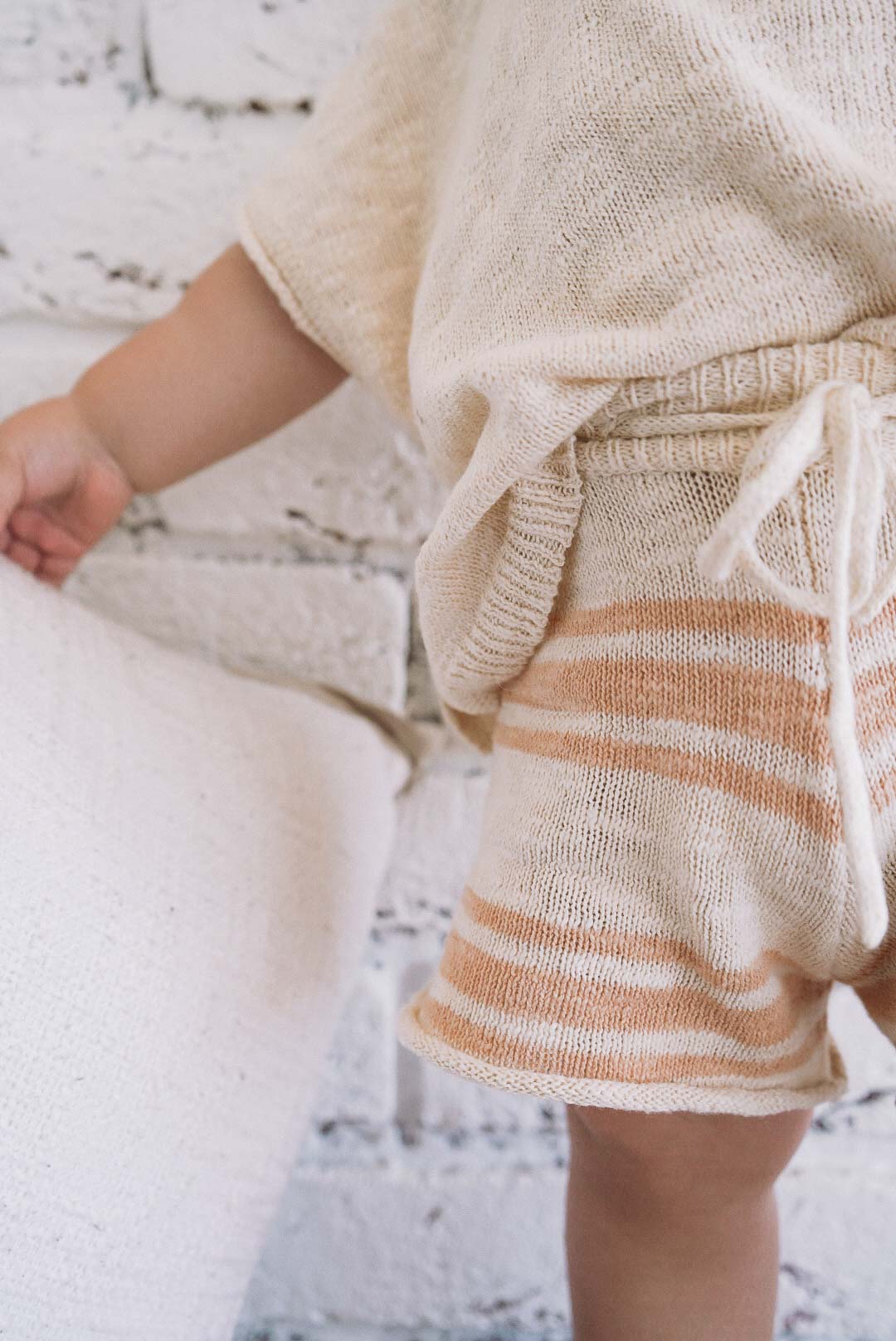 Kori Slub Cotton Shorts | Peach