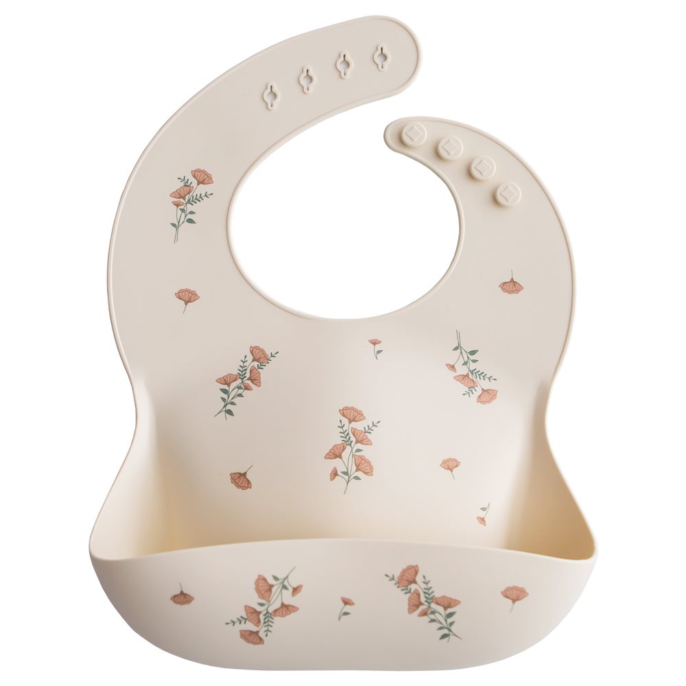 Silicon Bib | Pink Flowers