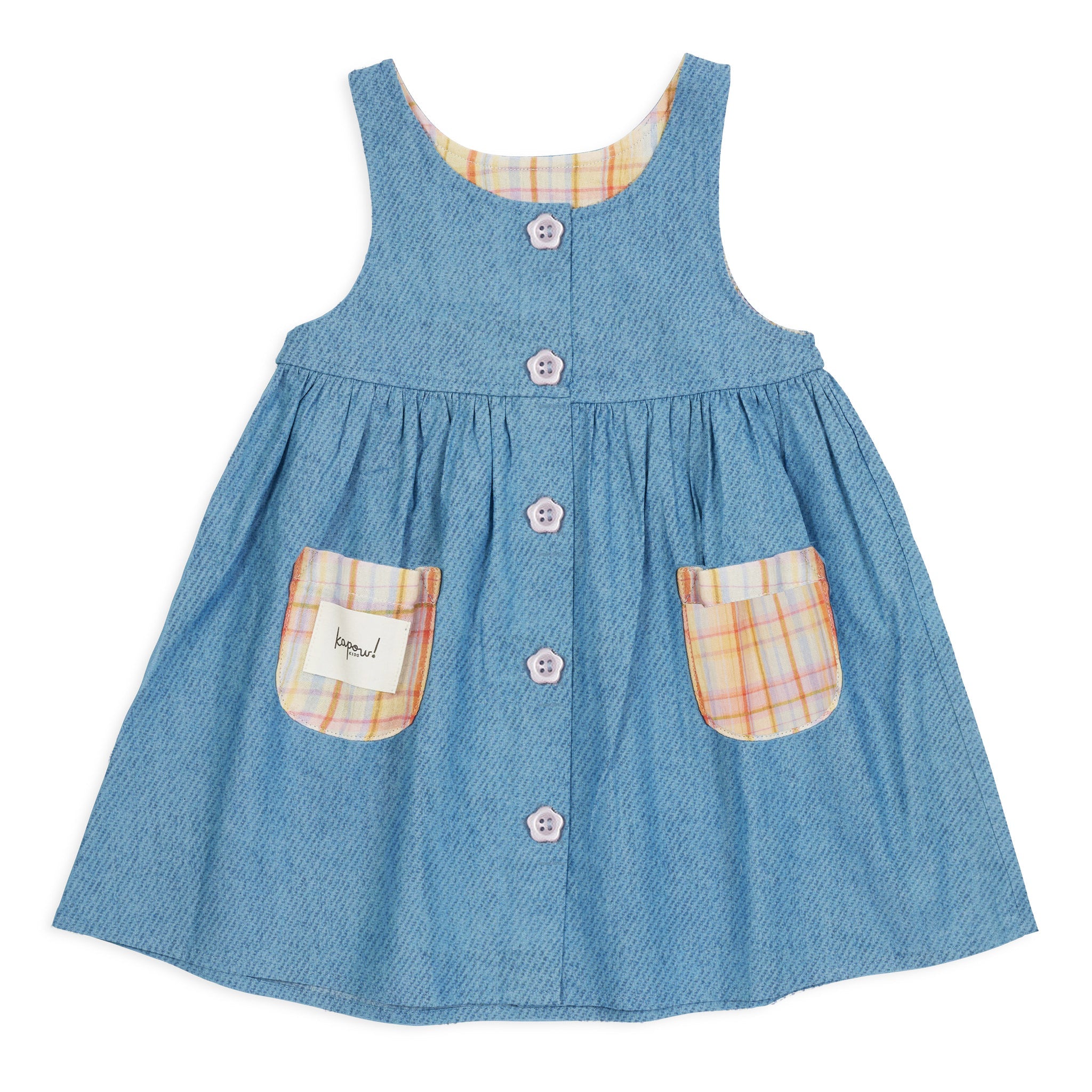 Rainbow Plaid Sleeveless Dress