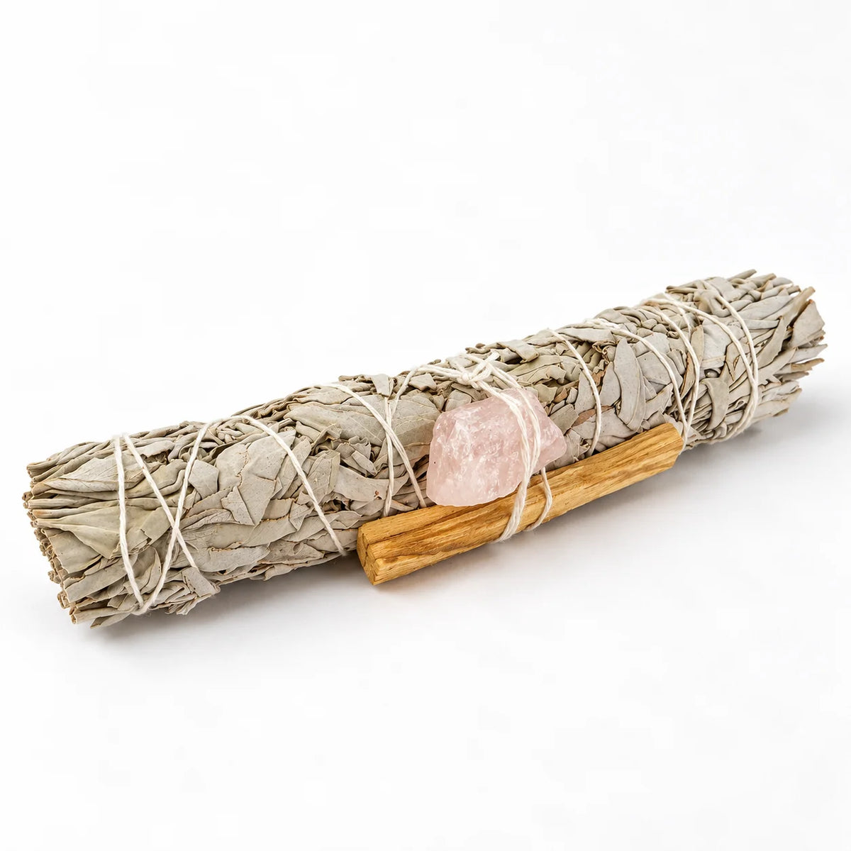 Large White Sage Smudge Stick Kit | Rose Quartz
