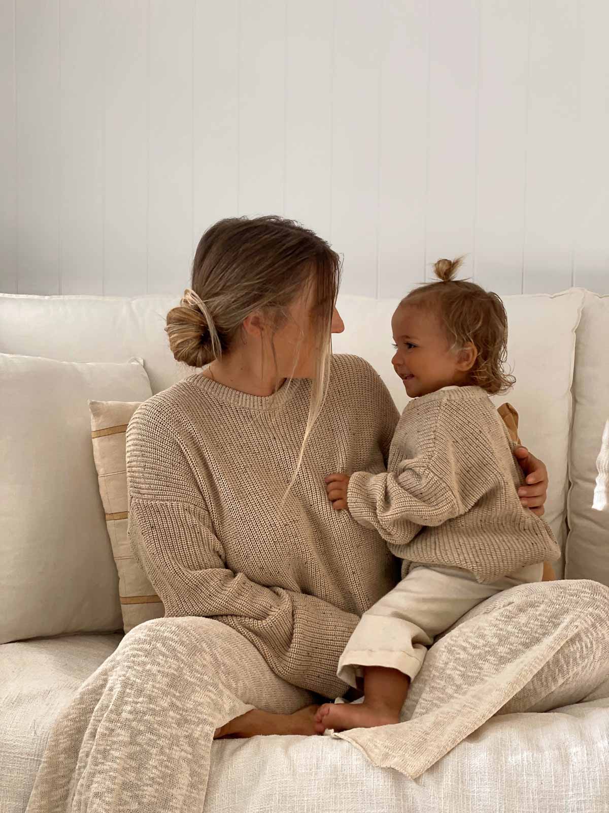 Adults Jamie Cotton Sweater | Latte Speck