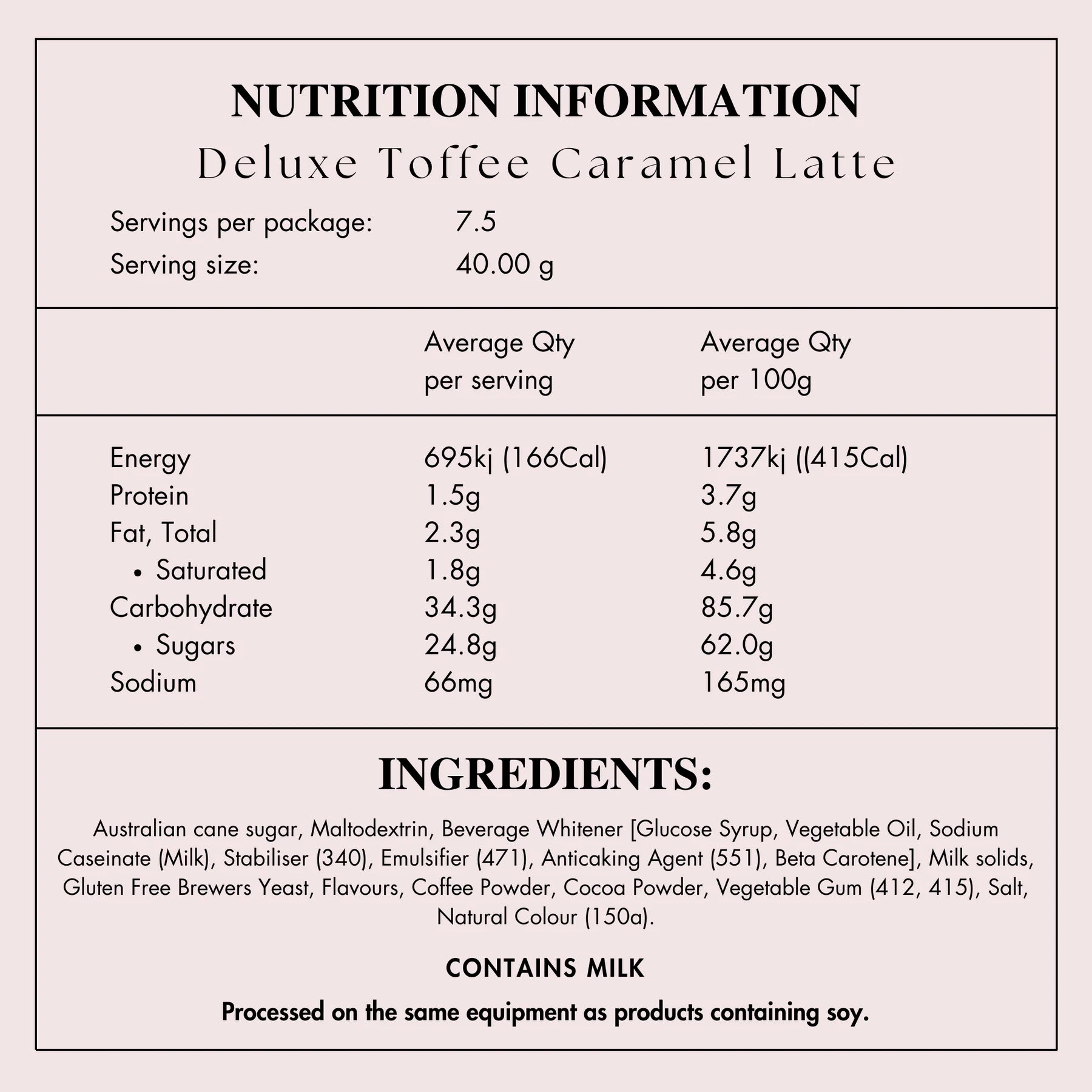 Deluxe Lactation Toffee Caramel Latte