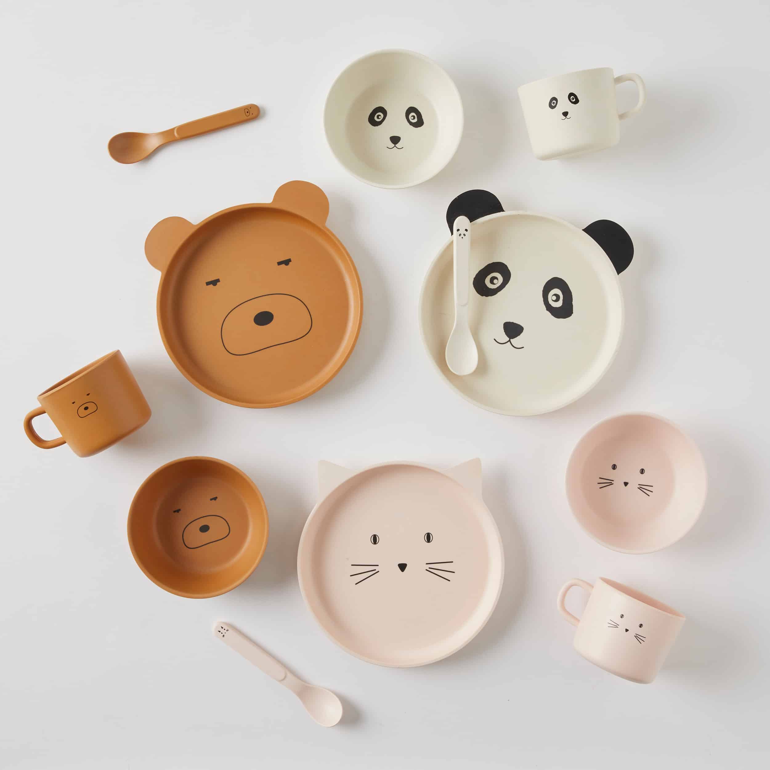 Animal Faces Bamboo 4pc Dinner Sets | 3 Asst Designs