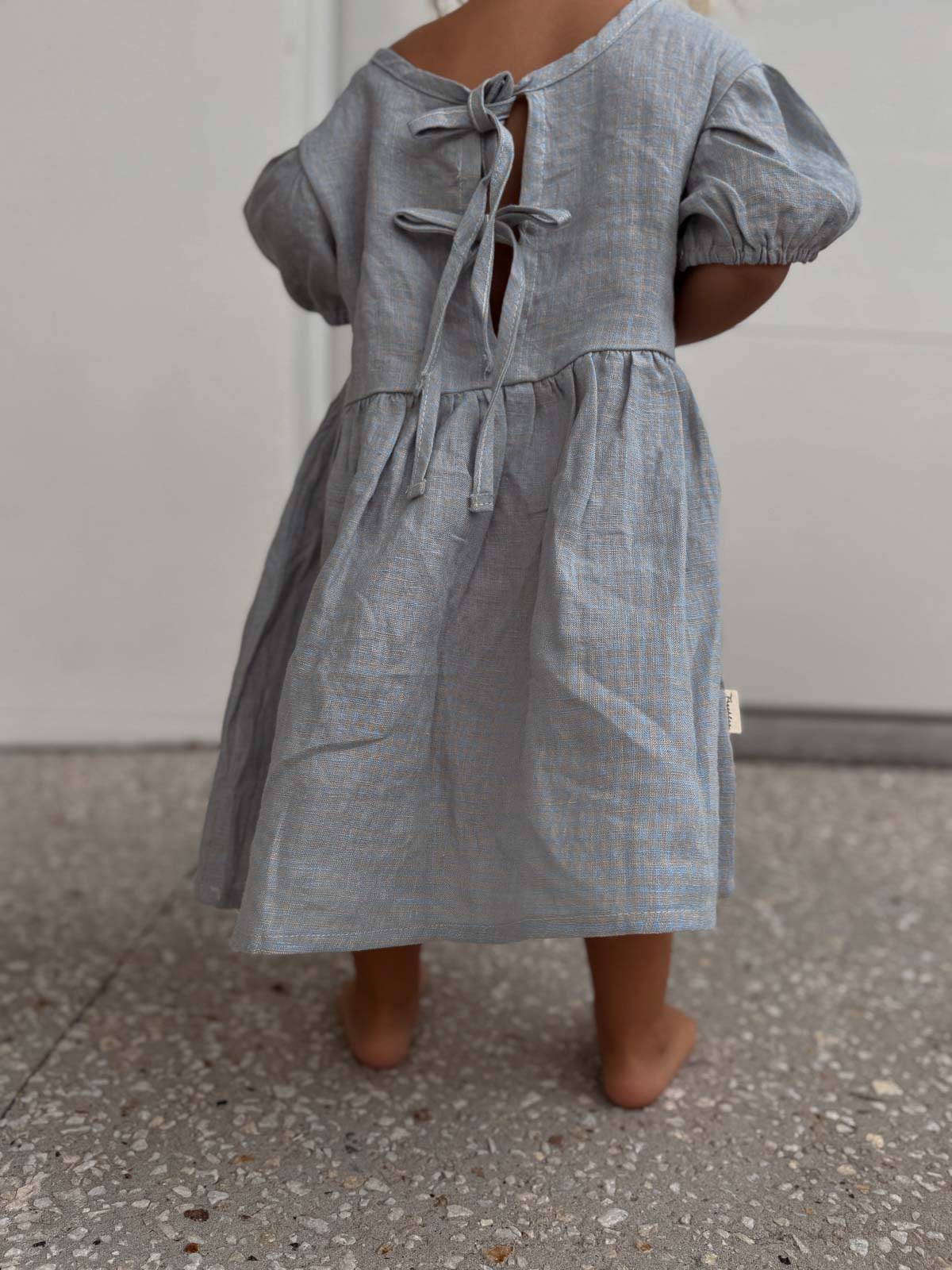 Pippa Linen Dress | Seafoam Blue Petite Check