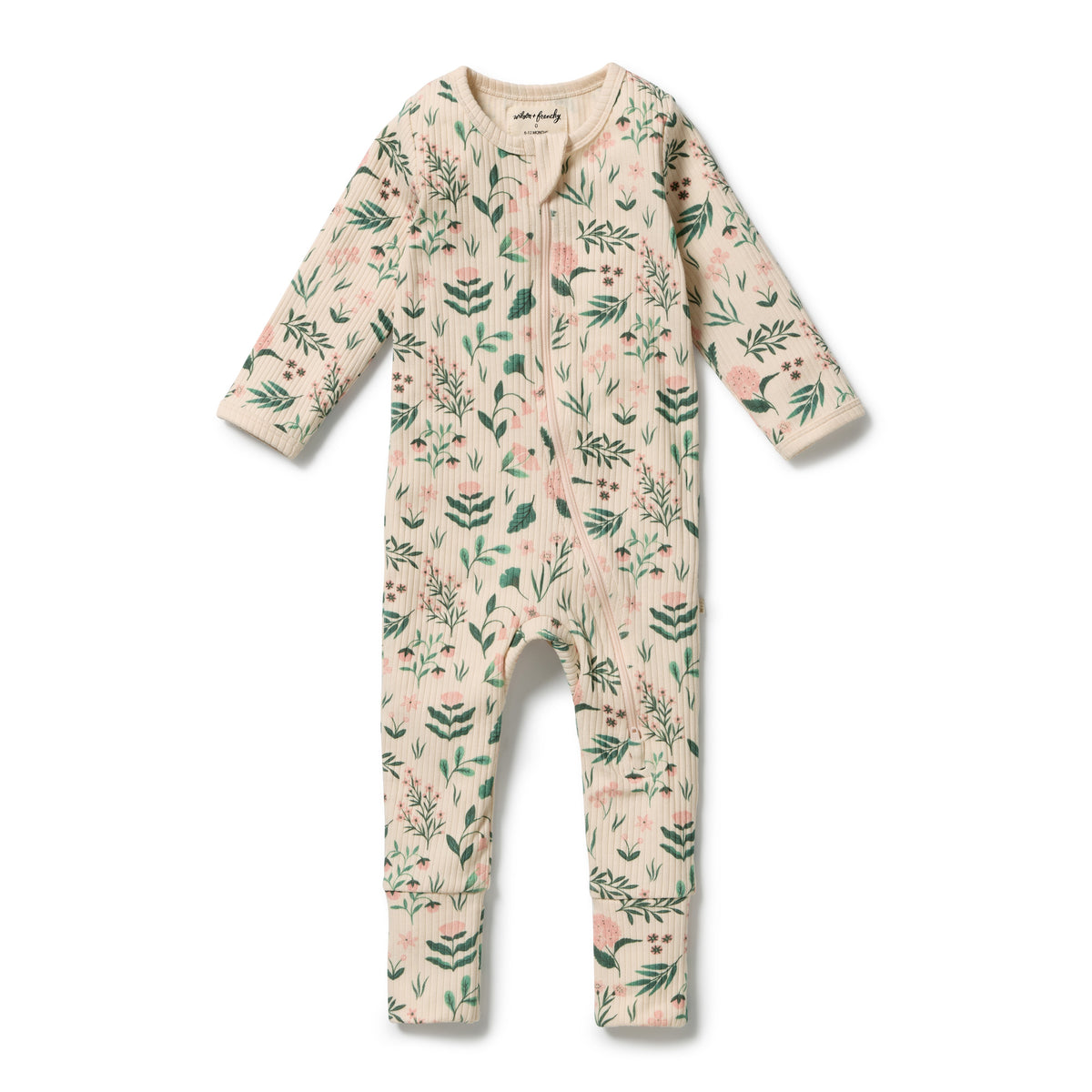 Organic Zipsuit with Feet | Sweet Bloom