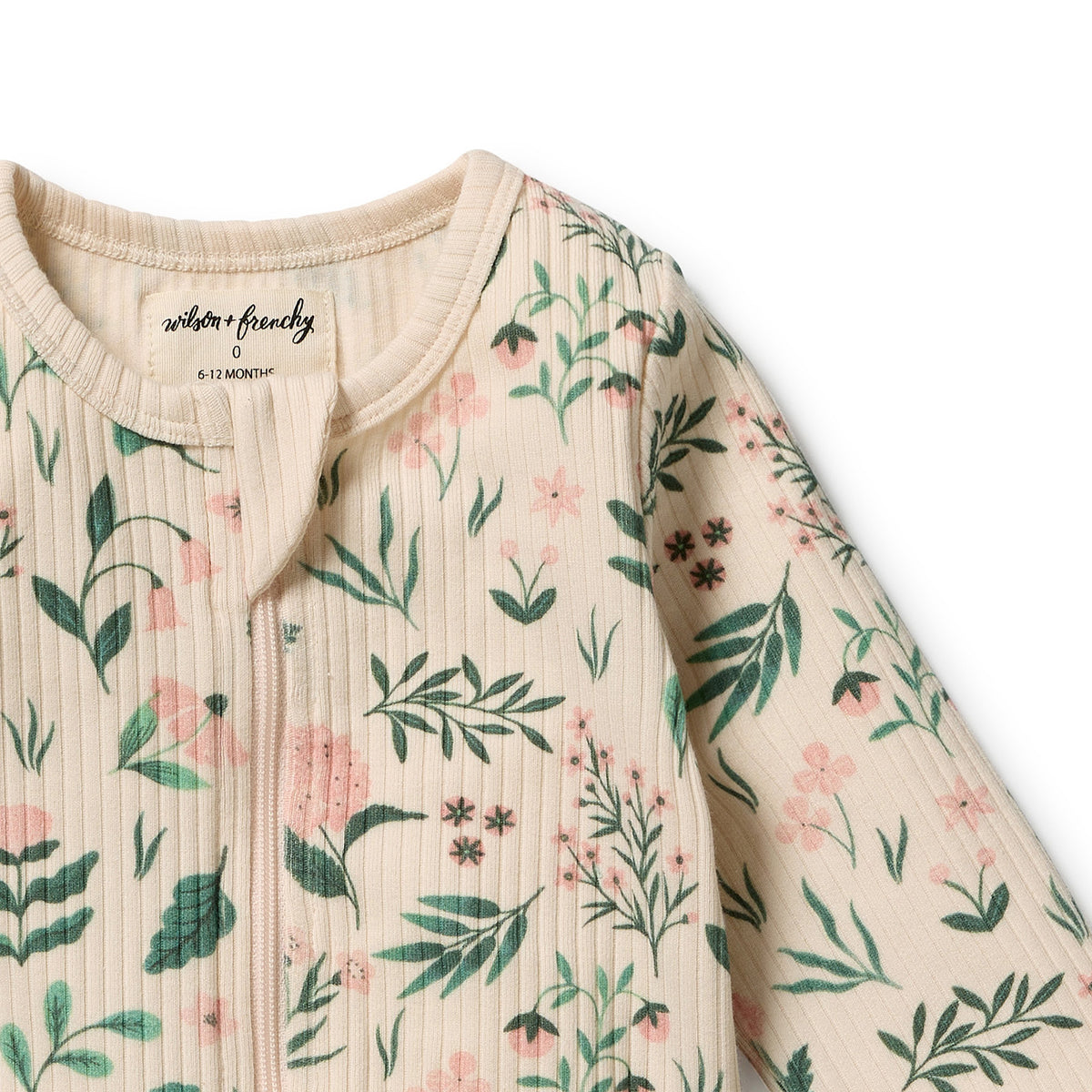 Organic Zipsuit with Feet | Sweet Bloom