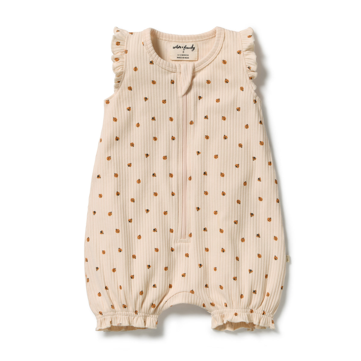 Organic Ruffle Zipsuit | Little Lady Bugs