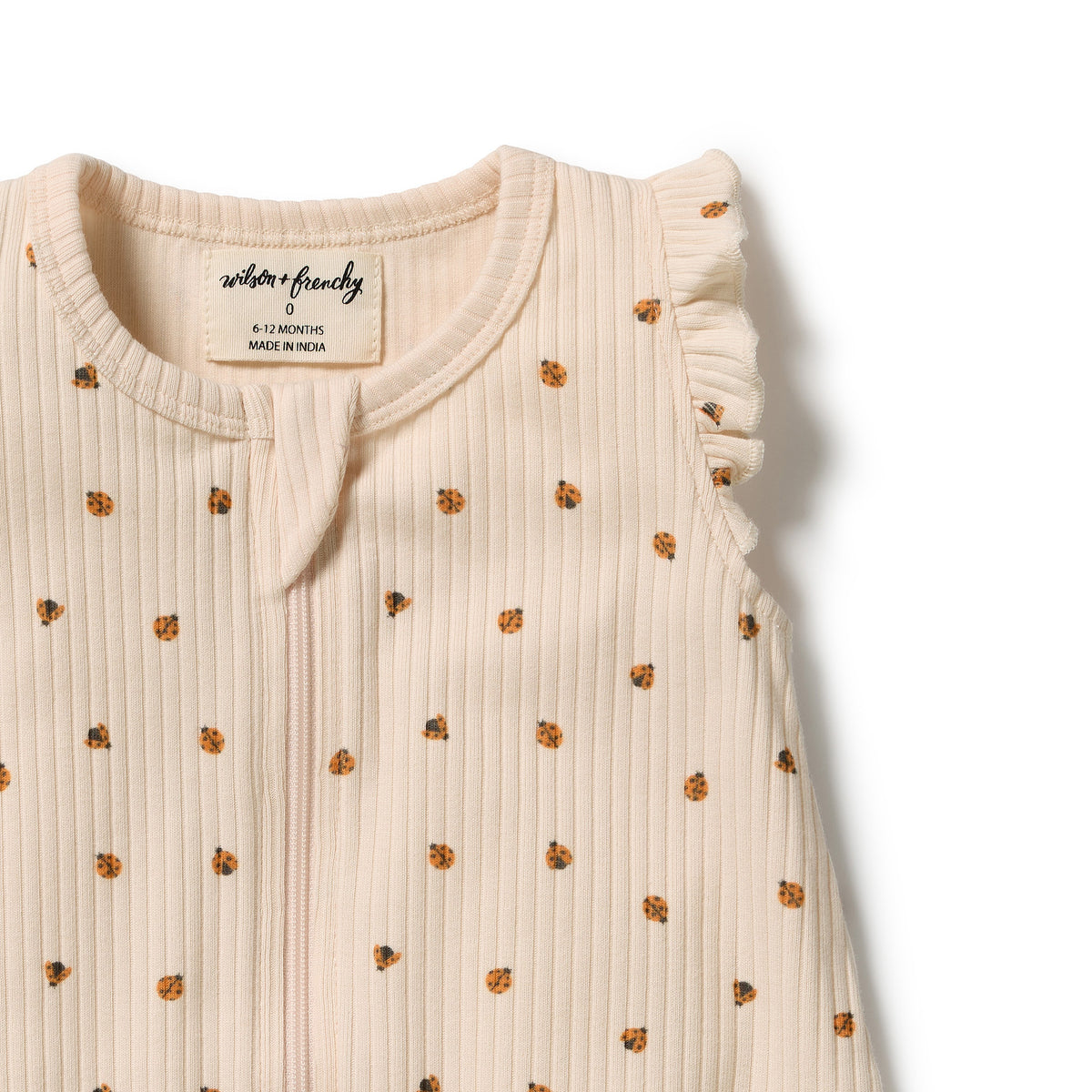 Organic Ruffle Zipsuit | Little Lady Bugs