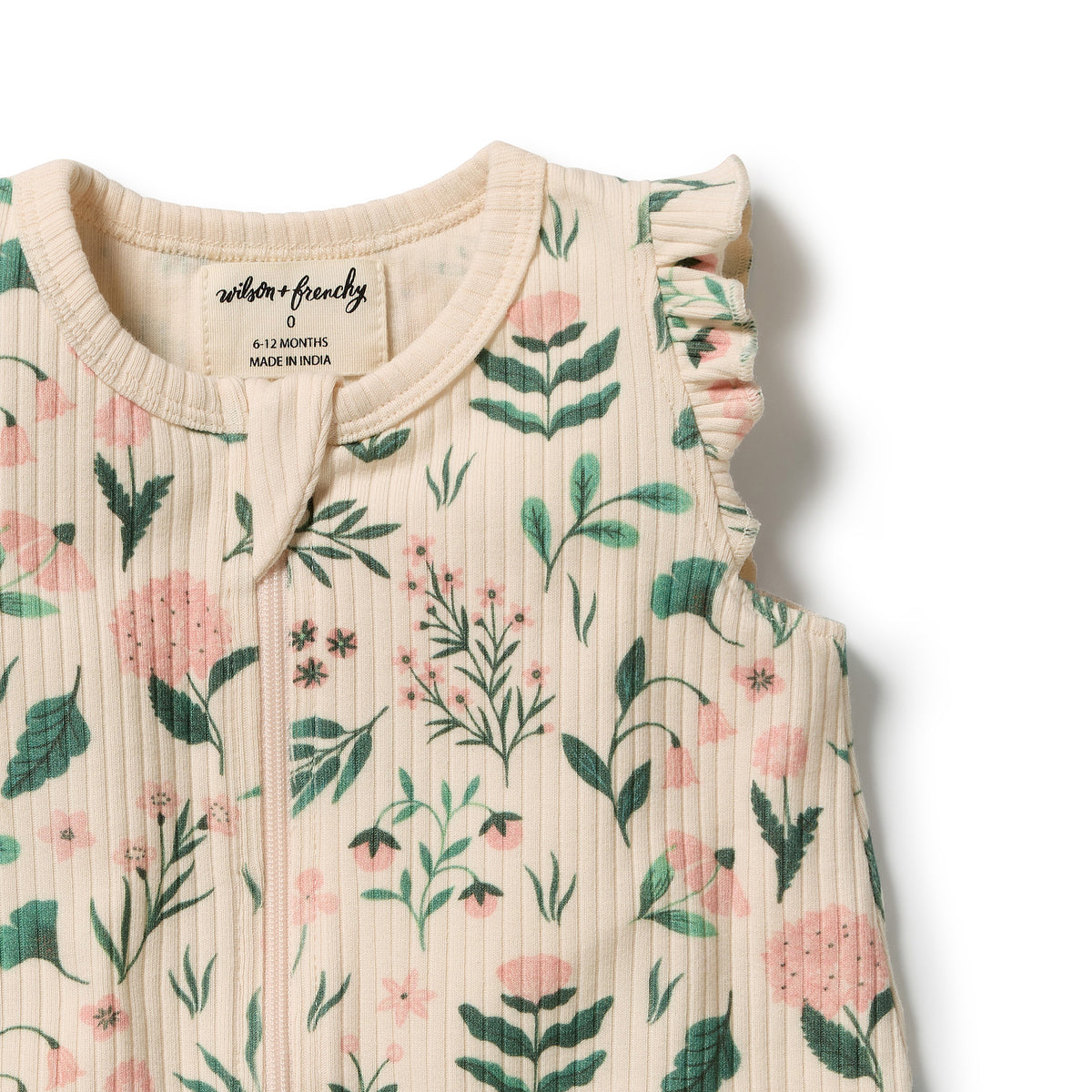 Organic Ruffle Zipsuit | Sweet Bloom
