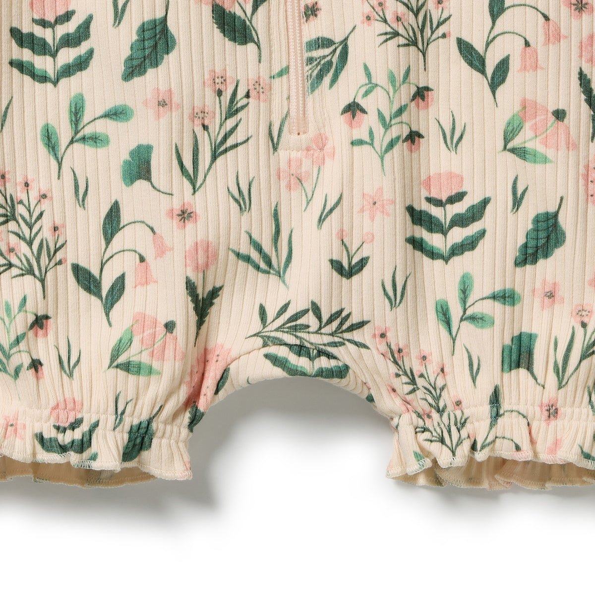 Organic Ruffle Zipsuit | Sweet Bloom