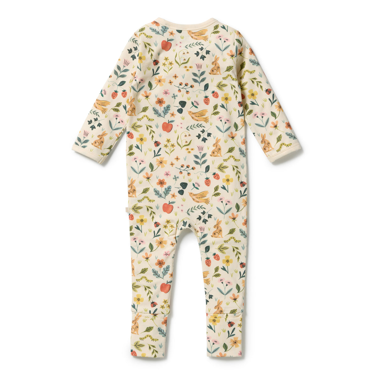 Organic Zipsuit with Feet | Summer Garden