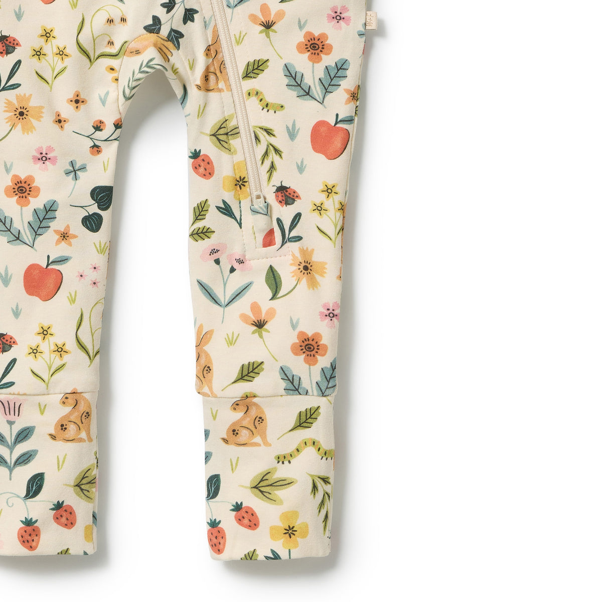 Organic Zipsuit with Feet | Summer Garden