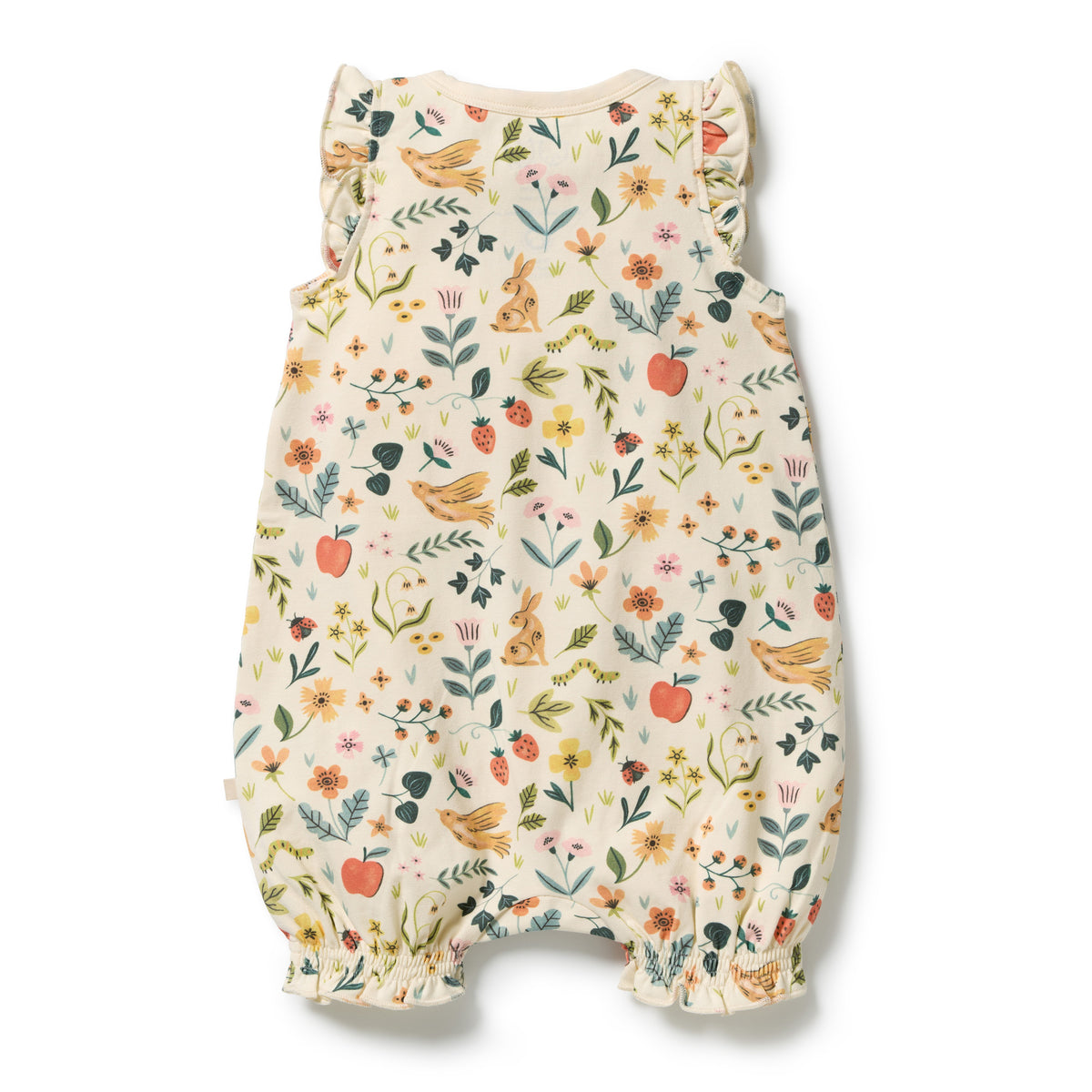 Organic Ruffle Zipsuit | Summer Garden