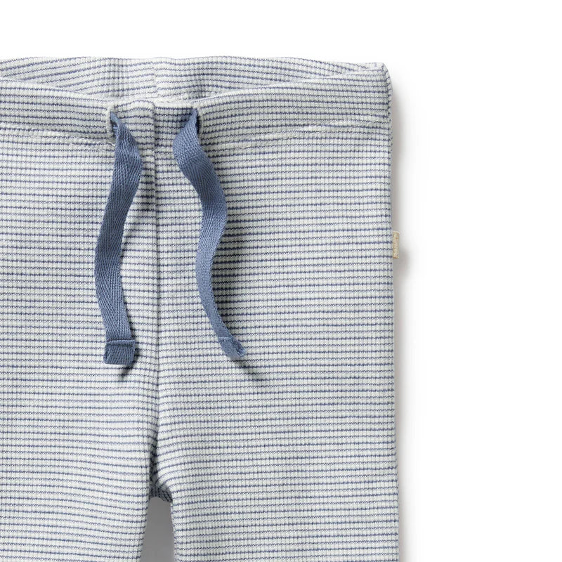 Organic Stripe Rib Legging | Rain Drop