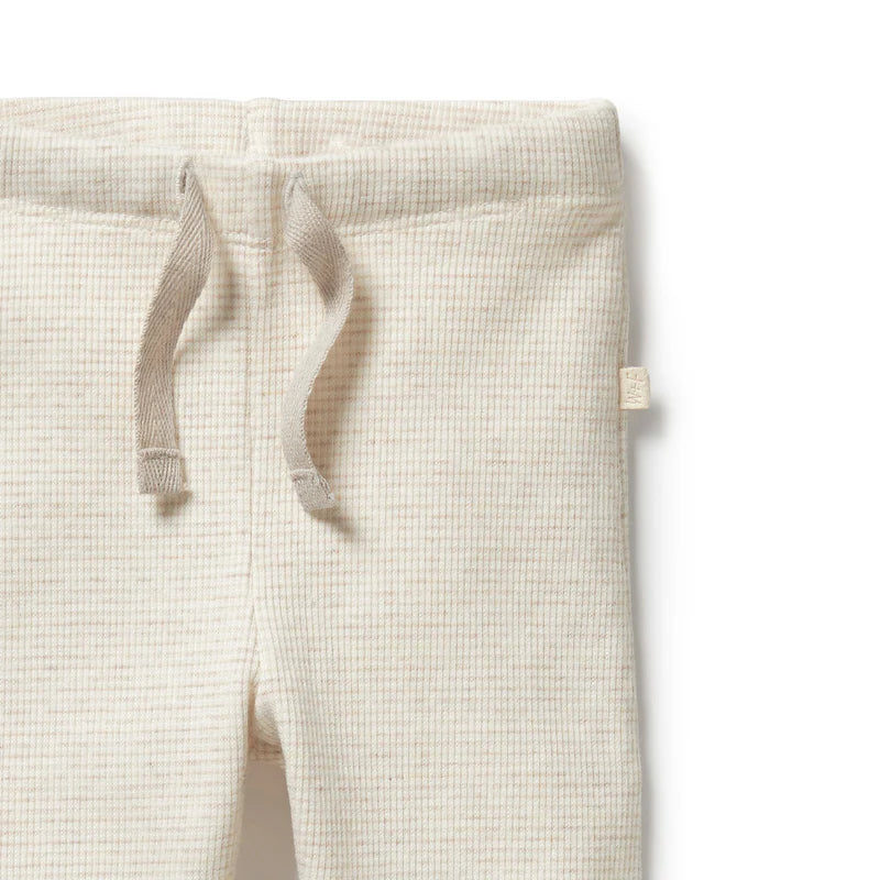 Organic Stripe Rib Legging | Oatmeal