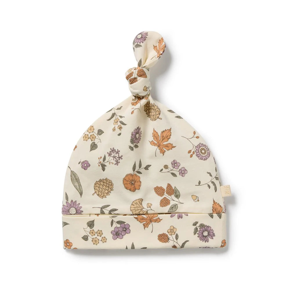 Organic Knot Newborn Hat | Maple Glow