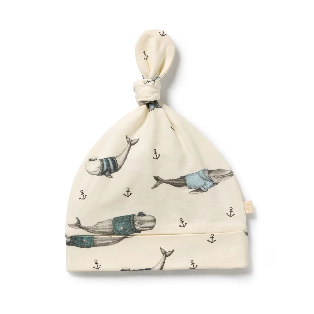Organic Knot Newborn Hat | Woolly Whales
