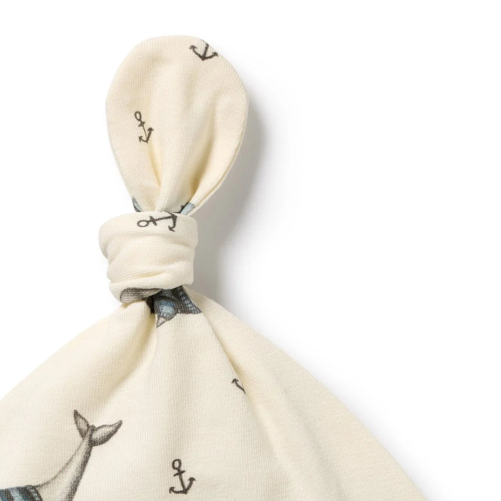 Organic Knot Newborn Hat | Woolly Whales