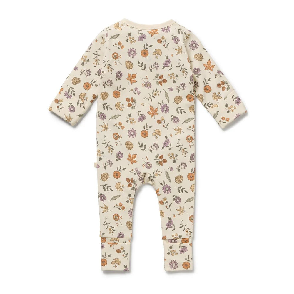 Organic Zipsuit with Feet | Maple Glow