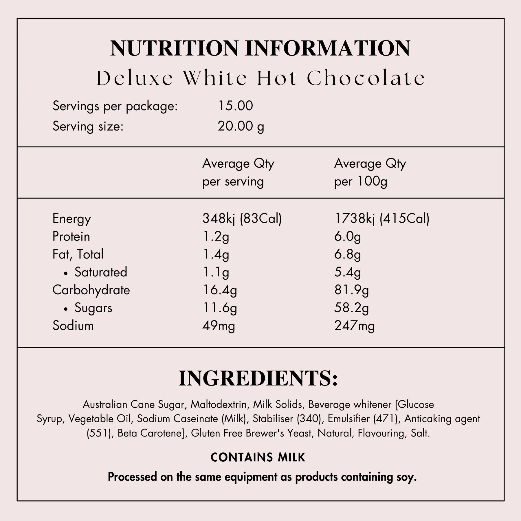 Lactation Powder | White Hot Chocolate