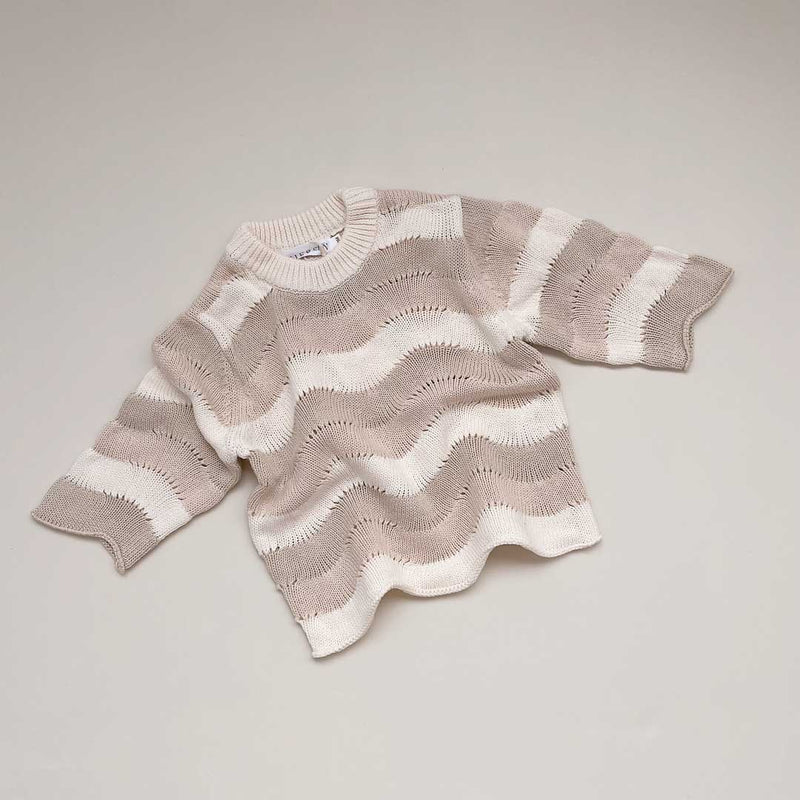 Trio Wave Knitted Sweater l Sand
