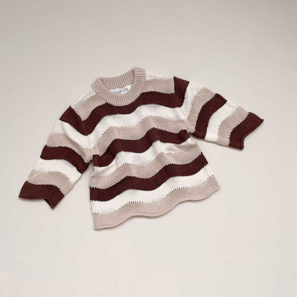 Trio Wave Knitted Sweater l Earth