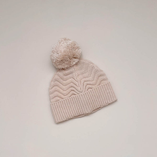 Wave Rib Knitted Beanie l Almond – Freckly Ollie
