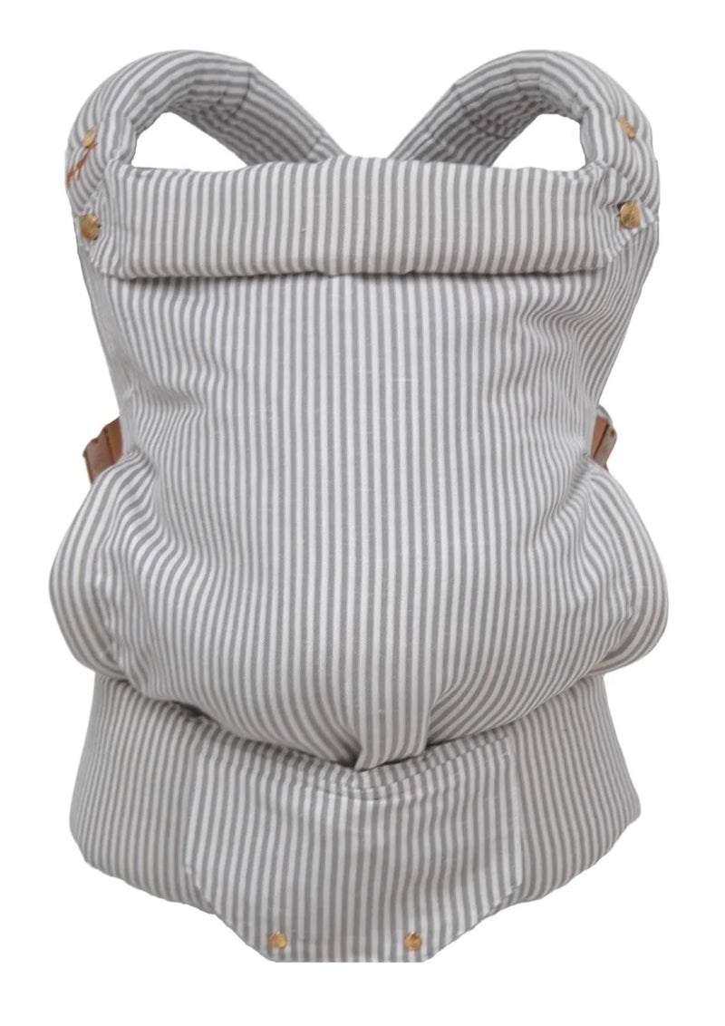 Linen Baby Clip Carrier l Grey Stripe