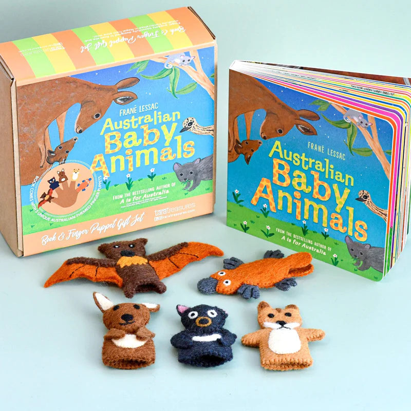 Book & Felt Finger Puppets | Australian Baby Animals