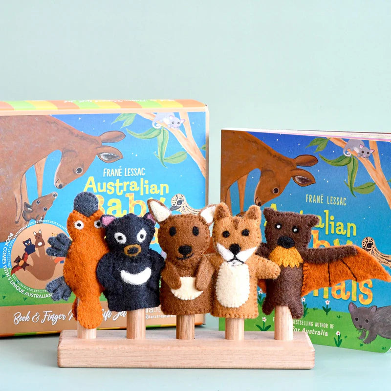 Book & Felt Finger Puppets | Australian Baby Animals