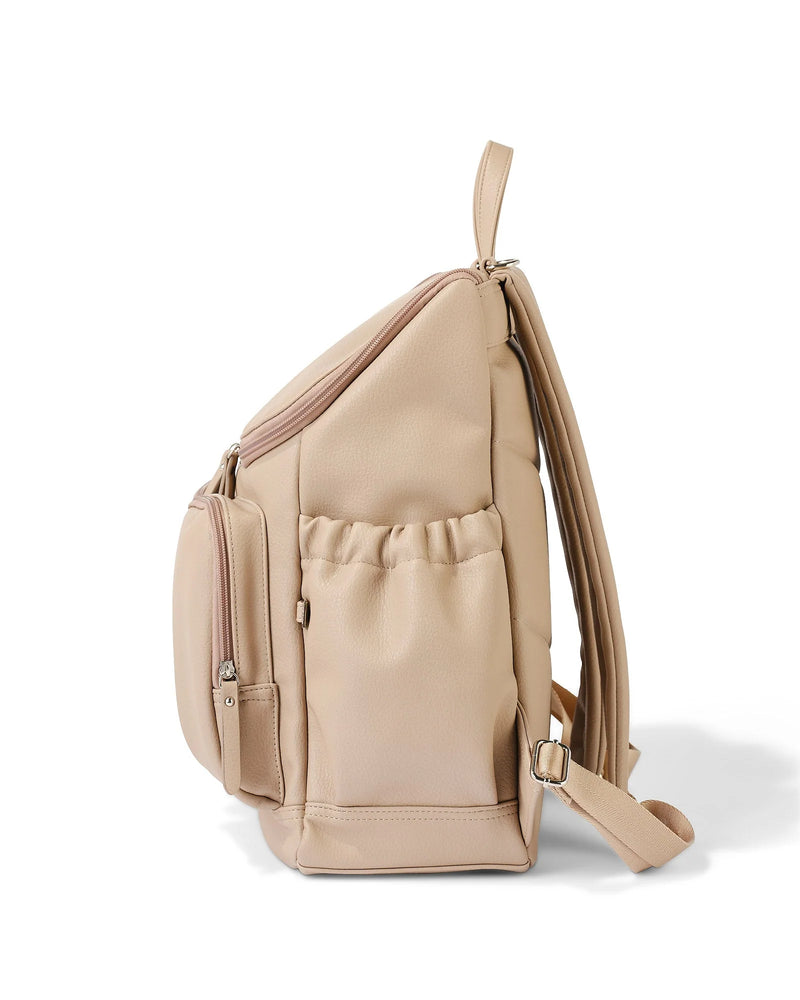 Nappy Backpack l Oat Dimple Faux Leather