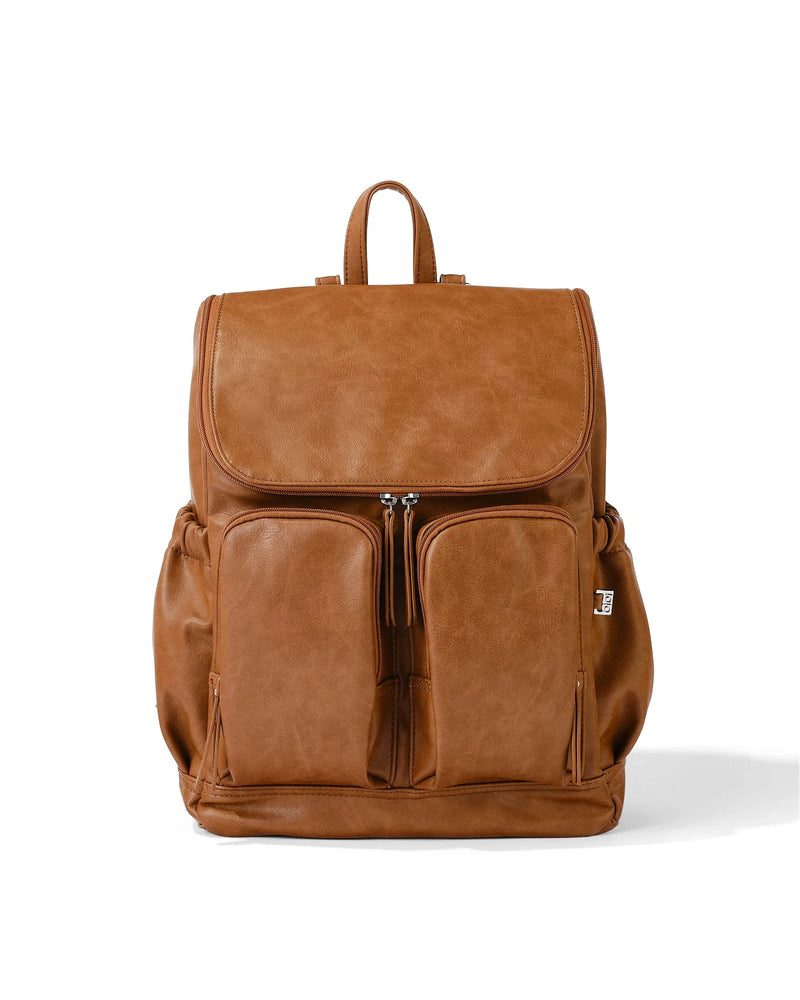 Nappy Backpack l Tan Faux Leather