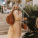 Nappy Backpack l Tan Faux Leather