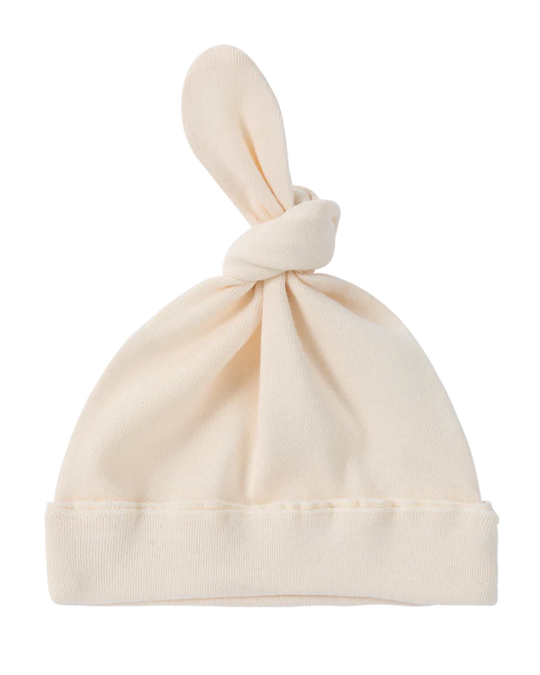 Organic Unisex Knotted Beanie | Egg Shell