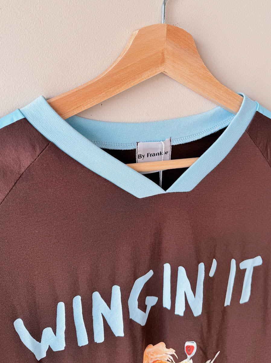 Womens SS Tee | Wingin' It Brown/Blue